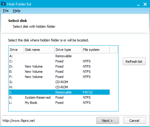 Hide Folder Ext 1.5.1.253 software screenshot