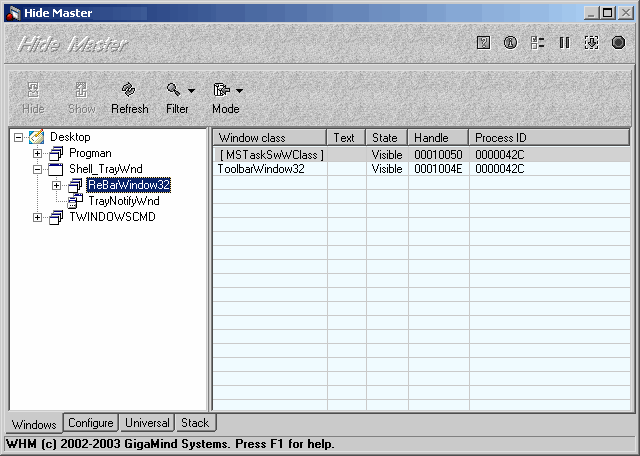 Hide Master 1.82 software screenshot
