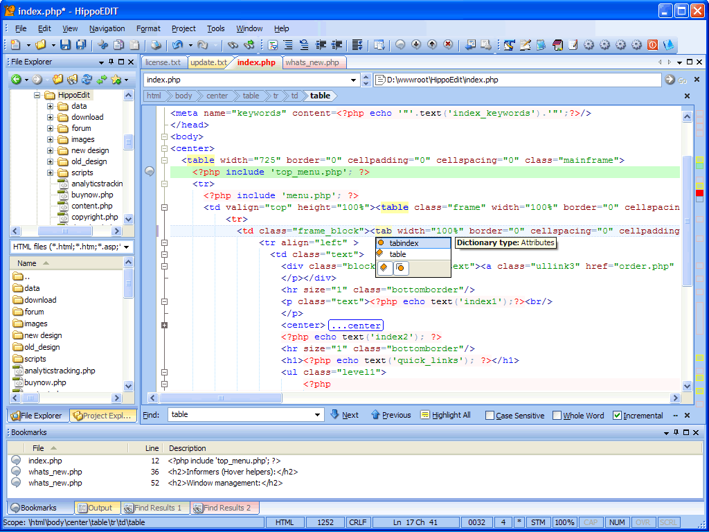 HippoEDIT 1.50.806 software screenshot