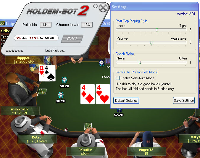 Holdem Bot 0.8 software screenshot