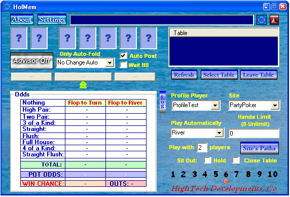 Holdem Memory 5.5.0.0 software screenshot