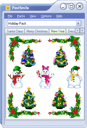 Holiday Smiley Collection for PostSmile 6.1 software screenshot