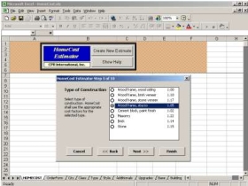 HomeCost Estimator for Excel 10.03 software screenshot