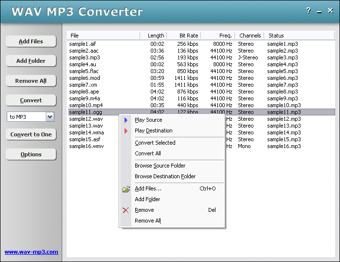 HooTech WAV MP3 Converter 4.4.1429 software screenshot