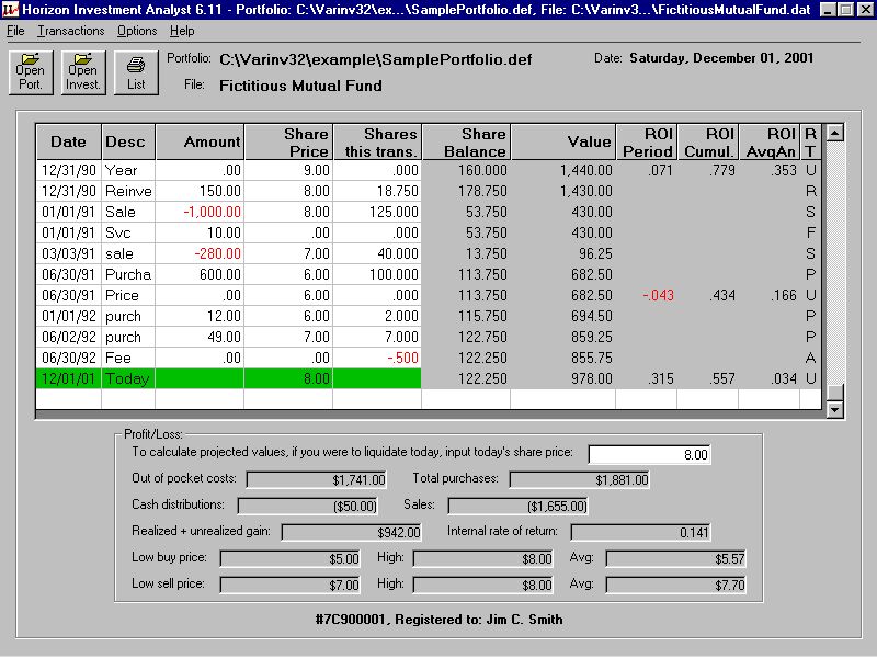 Horizon Investment Analyst 6.47 software screenshot