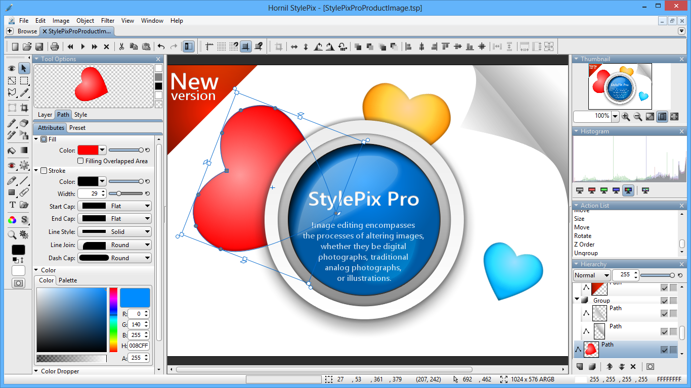 Hornil StylePix Pro 2.0.1.0 software screenshot