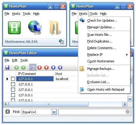 HostsMan Portable 4.1.96 software screenshot