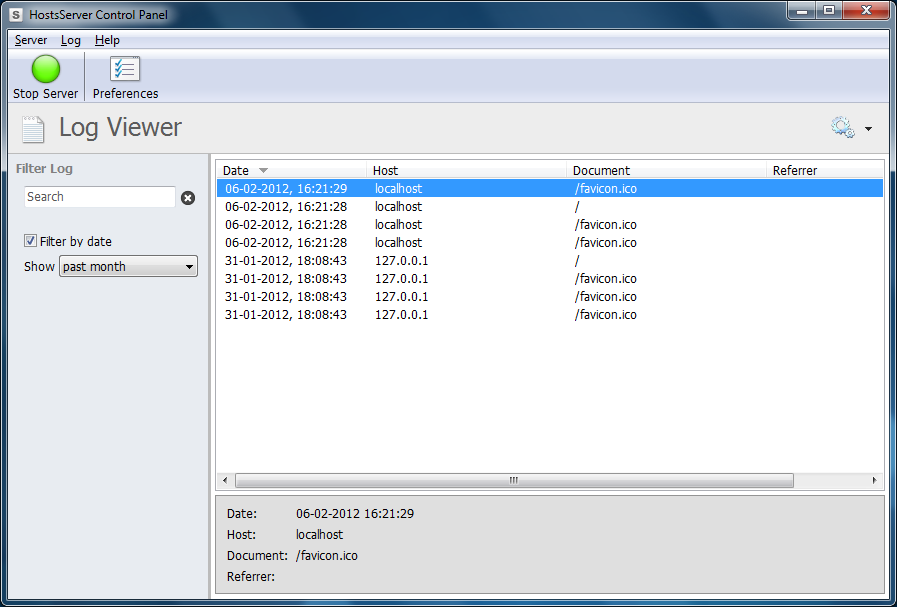 HostsServer 2.1.62 software screenshot