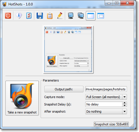 HotShots 2.2.0 software screenshot