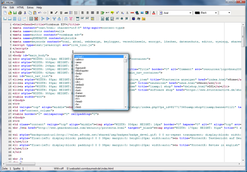 HtLite 4.5.0.0 software screenshot