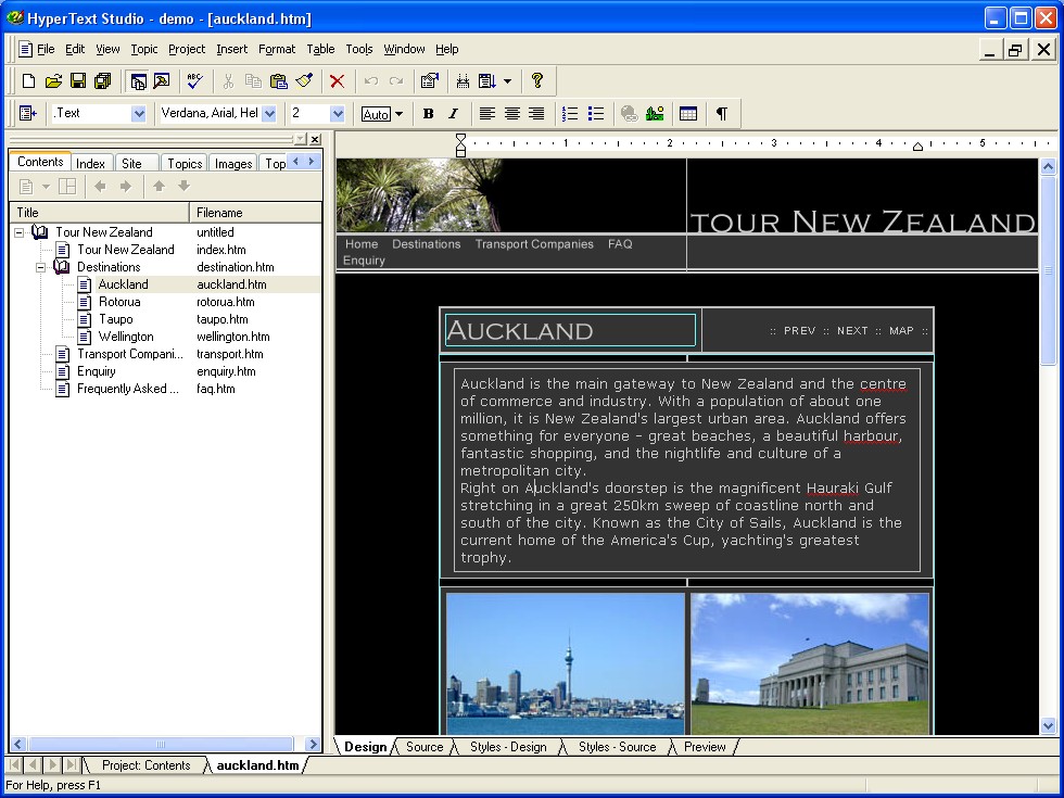 HyperText Studio, Help Edition 5.0 software screenshot