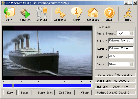 IBN Video to MP3 2.0.5 software screenshot