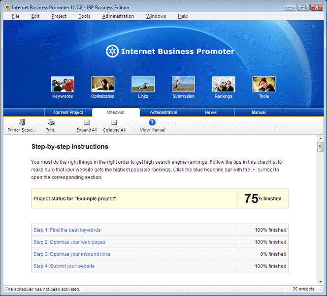 Internet Business Promoter (IBP) 12.2.1 software screenshot
