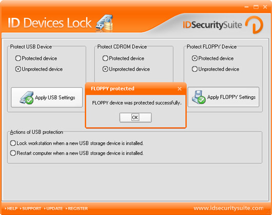ID Devices Lock 1.2 software screenshot