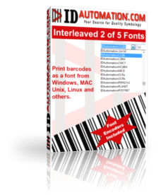 IDAutomation Interleaved 2 of 5 Font 10.10 software screenshot