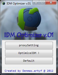 IDM Optimizer v.02 software screenshot
