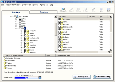 IDrive 6.7.0.4 software screenshot
