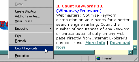 IE Count Keywords 1.0 software screenshot