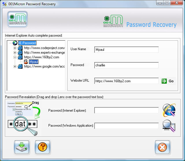 IE7 Password Recovery 4.8.3.1 software screenshot