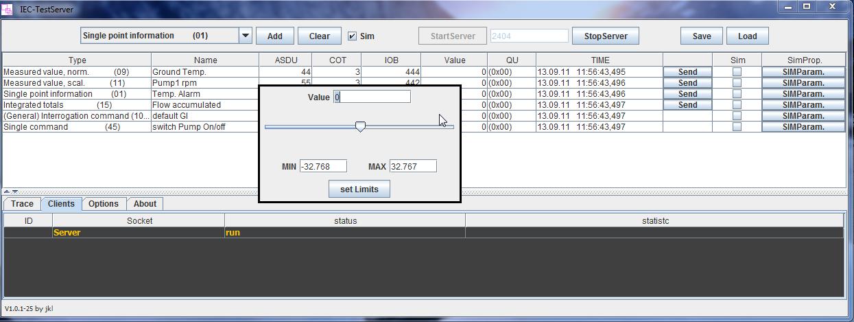 IEC-TestServer 1.0.3-35 software screenshot