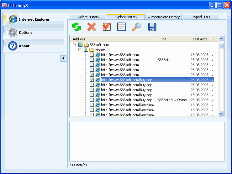IEHistoryX 2.2.6.70 software screenshot