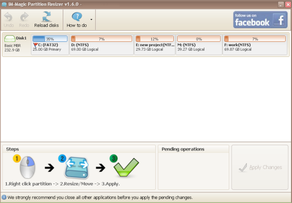 IM-Magic Partition Resizer Server Edition 3.2.4 software screenshot
