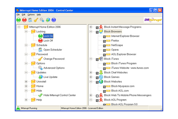 IMterrupt Home Version 2.5 software screenshot