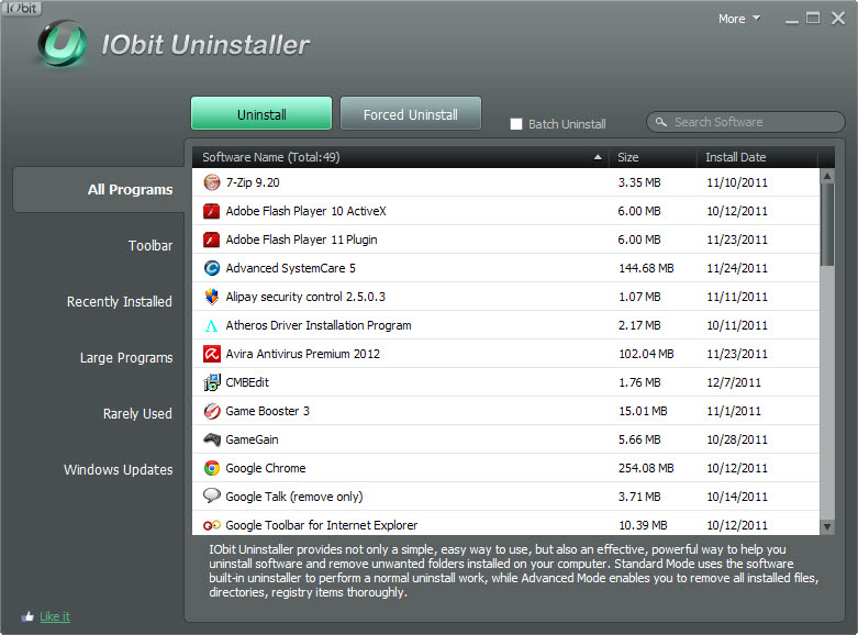 IObit Uninstaller 6.4.0.2119 software screenshot