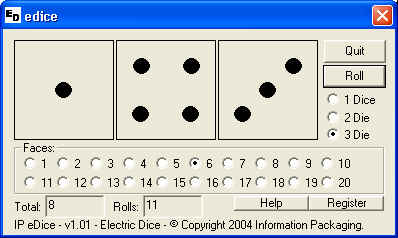 IP Electronic Dice 1.02 software screenshot