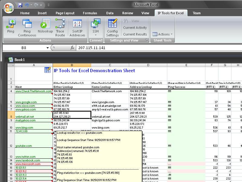 IP Tools for Excel 3.4.54.22927 software screenshot