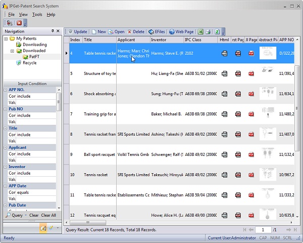 IPGet-Patent Search System Portable 5.0.3 software screenshot