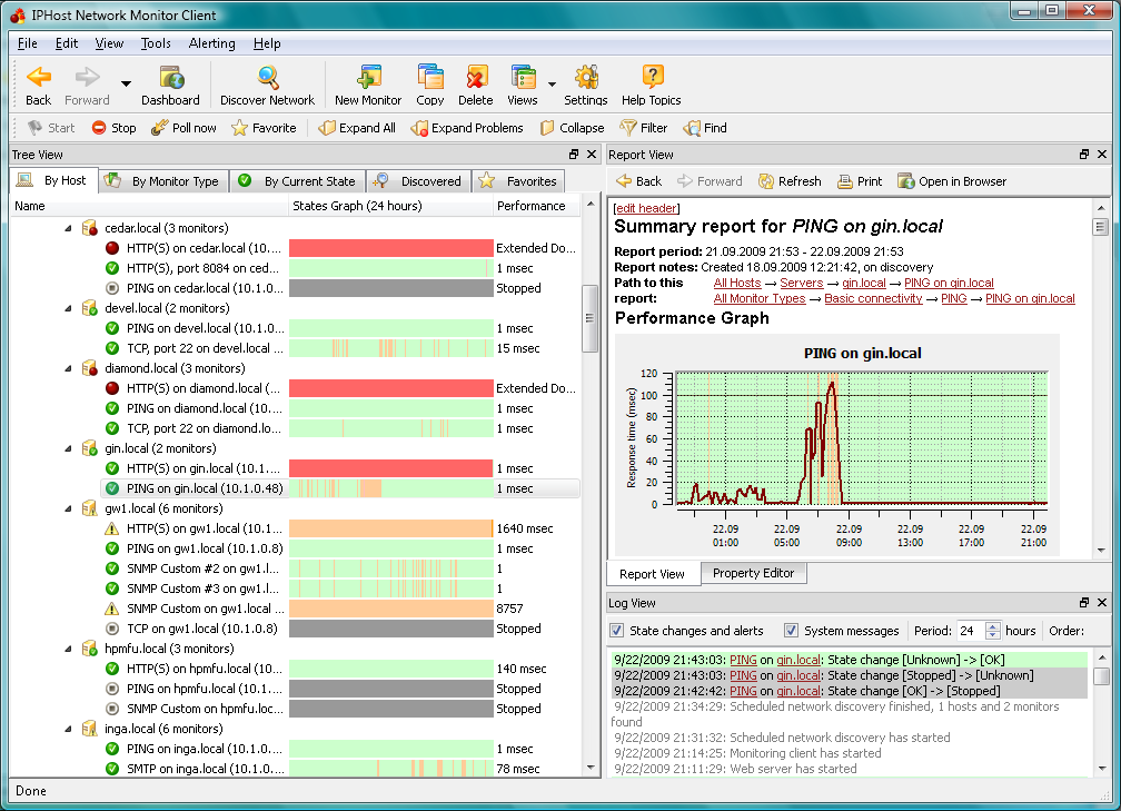 IPHost Network Monitor Free 3.5 Build 7298 software screenshot