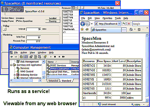 IPSpaceMon 3.5.5 software screenshot