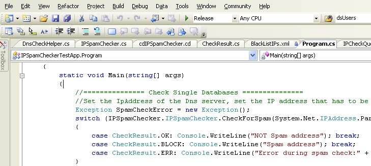 IPSpamChecker 1.0.0.0 software screenshot