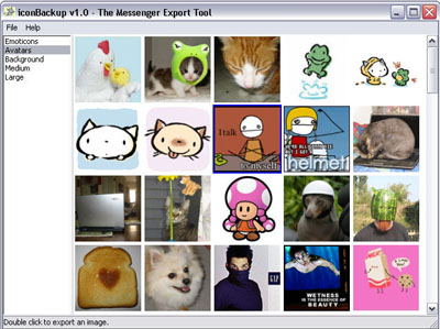 Icon Backup 1.5.8 software screenshot
