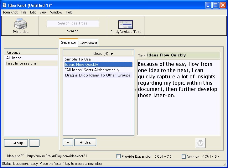 Idea Knot for PC 1.1.0.0 software screenshot