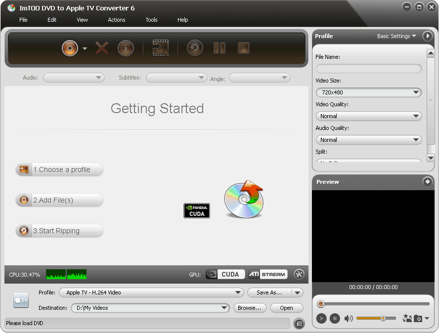 ImTOO DVD to Apple TV Converter 6.6.0.0623 software screenshot