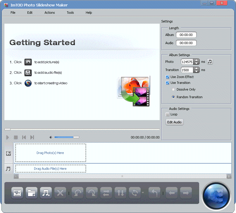 ImTOO Photo Slideshow Maker 1.0.2.0214 software screenshot