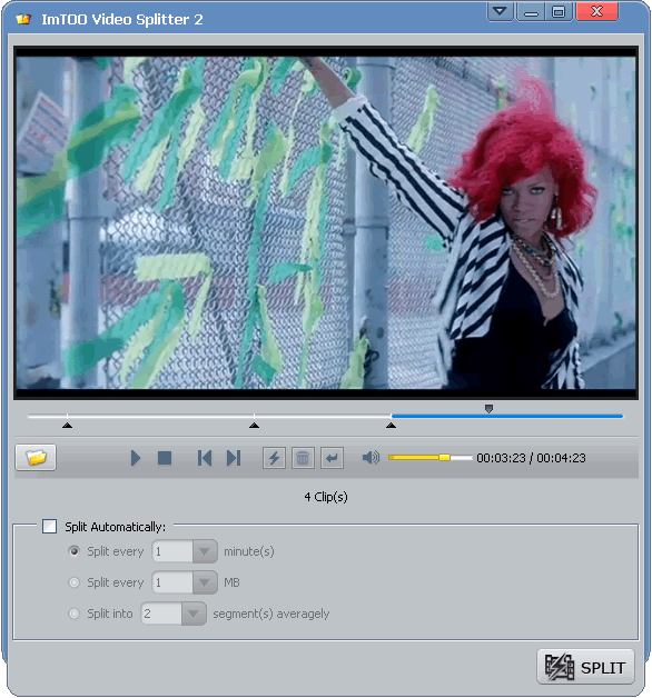 ImTOO Video Splitter 2.1.0.0823 software screenshot