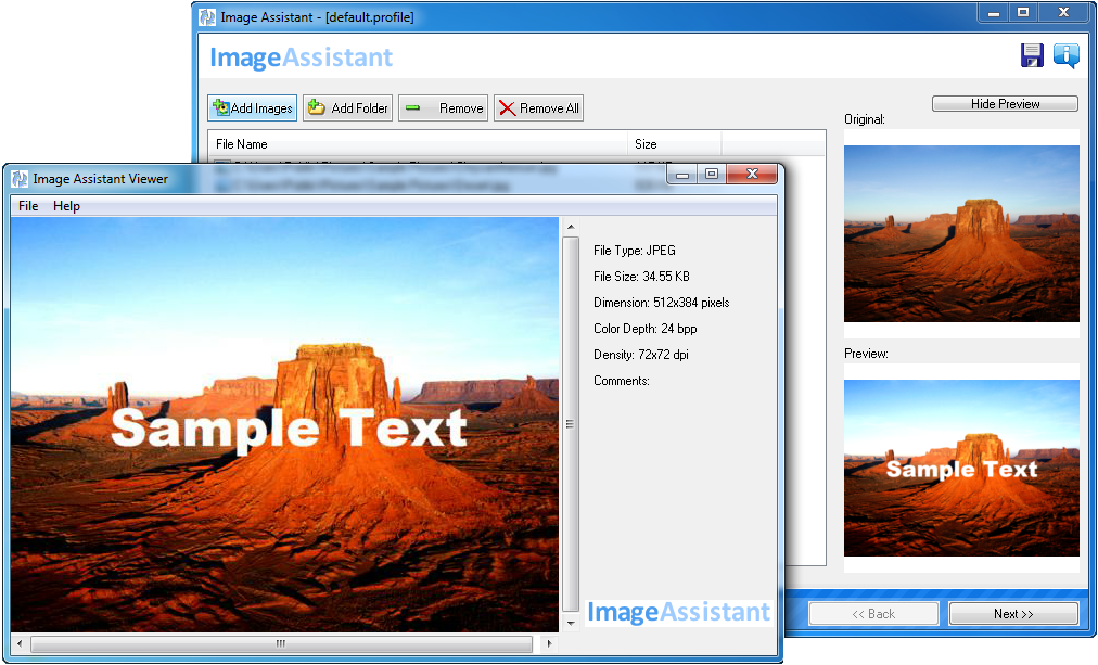 Image Assistant 4.0 software screenshot