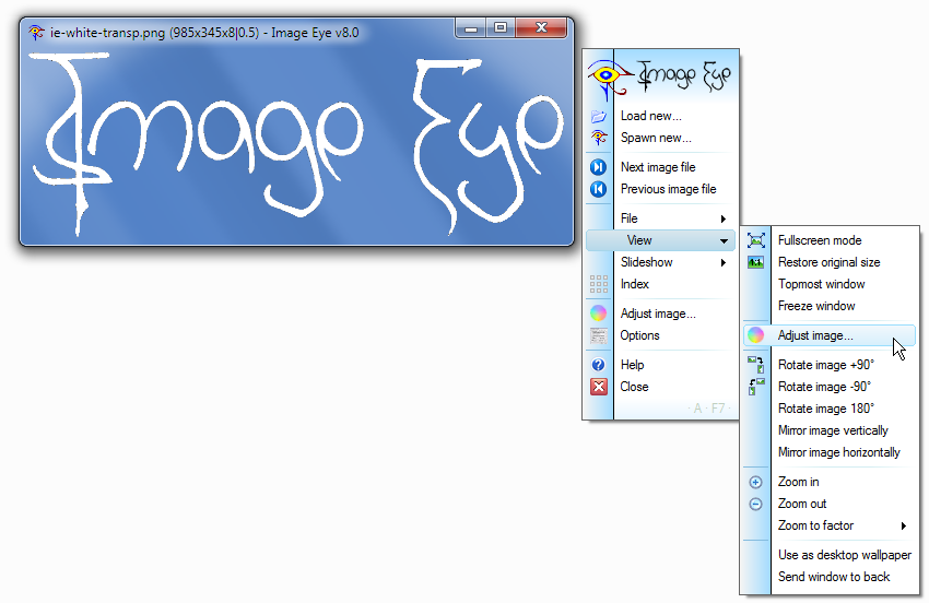 Image Eye 8.0 software screenshot
