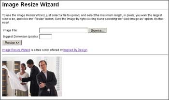 Image Resize Wizard 1.5 software screenshot