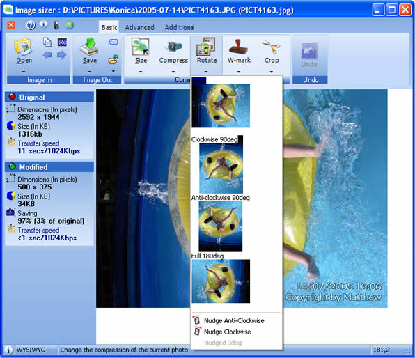 Image Sizer 1.05.19 software screenshot