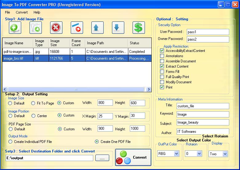 Image To PDF 5.1 software screenshot