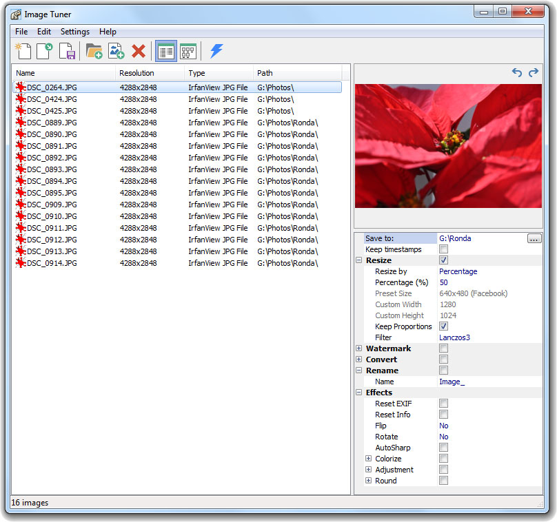 Image Tuner 6.3 software screenshot