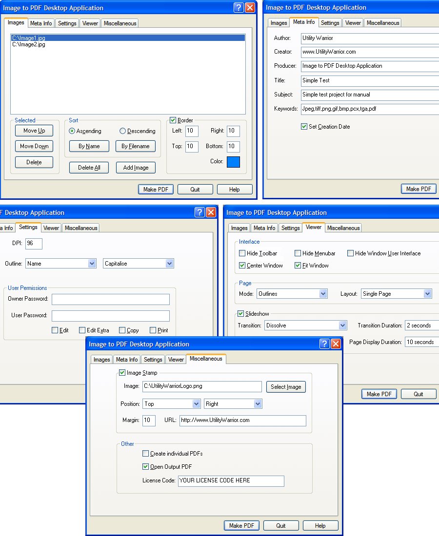 Image to PDF Desktop Application 2.4 software screenshot