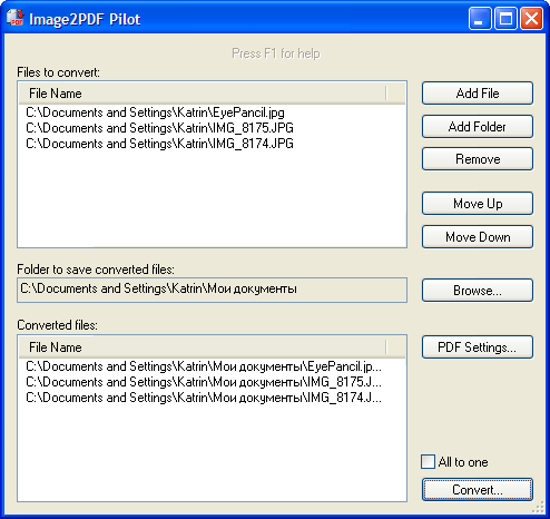 Image2PDF Pilot 2.16.108 software screenshot