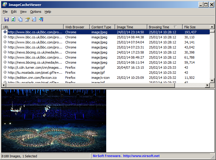 ImageCacheViewer 1.11 software screenshot