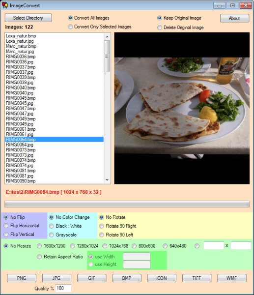 ImageConvert 2.2 software screenshot