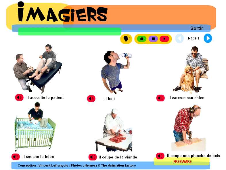Imagiers - Learn French 1.3 software screenshot